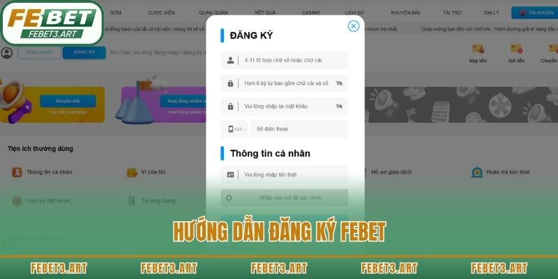Hướng dẫn đăng ký Febet